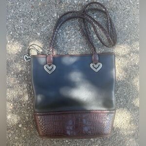 Vintage Brighton Leather Color Block Shoulder Bag
